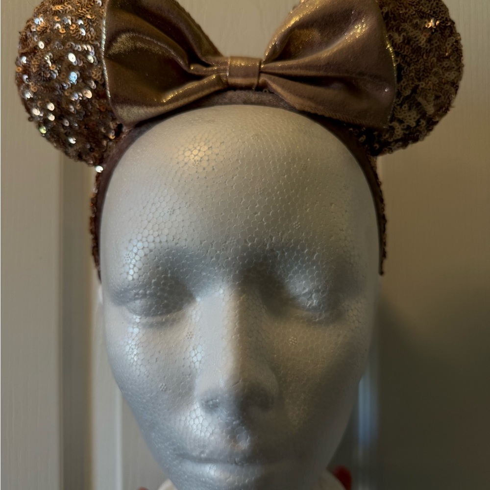 Disney Parks Rose Gold Sequin Minnie Ears
